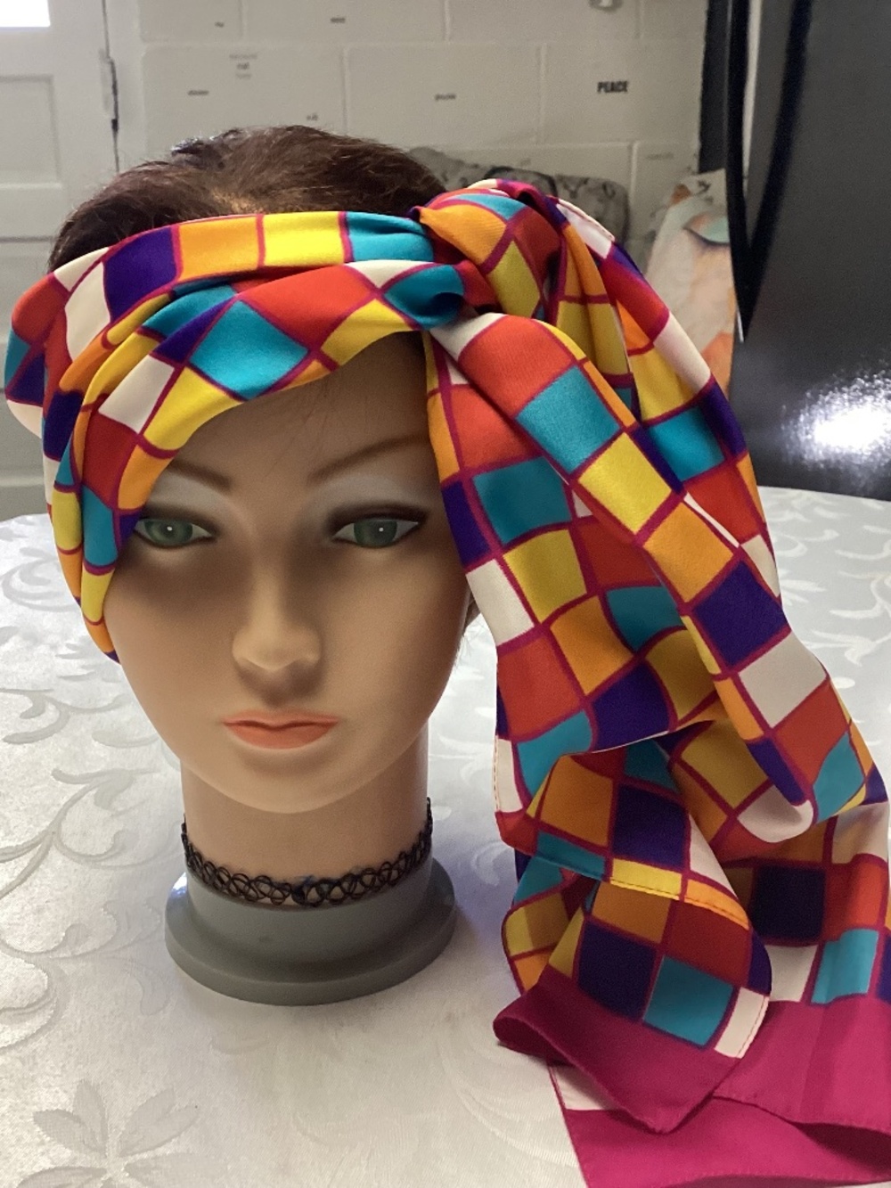 COLORBLOCK FUNKY SCARF. MIDCENTURY DELIGHT